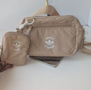 Adidas Tan Crossbody Bag with Pouch NWT